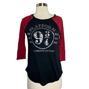 Harry Potter Hogwarts Express Raglan T-shirt Size Small Black Red